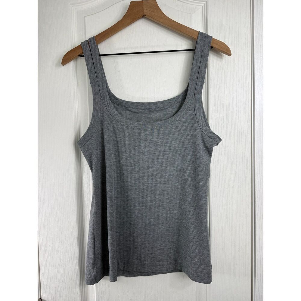 All In Motion Women's Heather Gray Double Strap Ribbed Tank Top Size L Large
